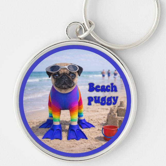 Beach Puggy Key Ring (Front)