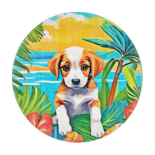 Beach Pup Paradise View Cutting Board