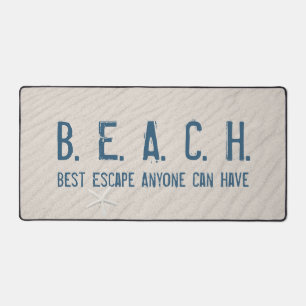 Beach Quote With White Starfish Desk Mat