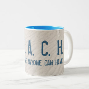 Beach Quote With White Starfish Two-Tone Coffee Mug