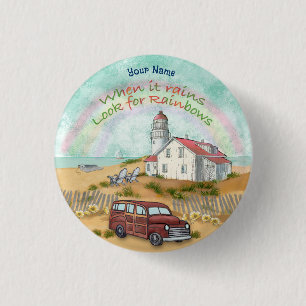 Beach Rainbow Lighthouse button