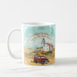 Beach Rainbow Lighthouse Coffee Mug