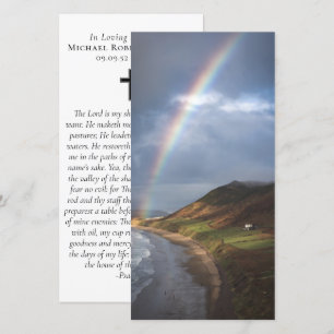 Beach Rainbow Photo Prayer Memorial Bookmark