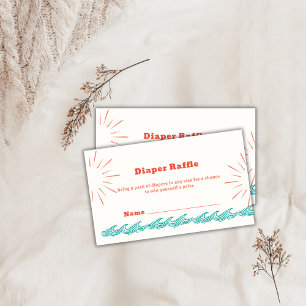 Beach Ray Of Sunshine Diaper Raffle Baby Shower Enclosure Card