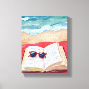 Beach Read   Ocean Waves Watercolor Painting Canvas Print