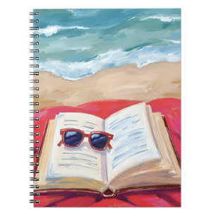 Beach Read Ocean Waves Watercolor Painting Notebook