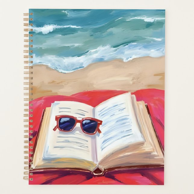 Beach Read | Ocean Waves Watercolor Painting Planner (Front)