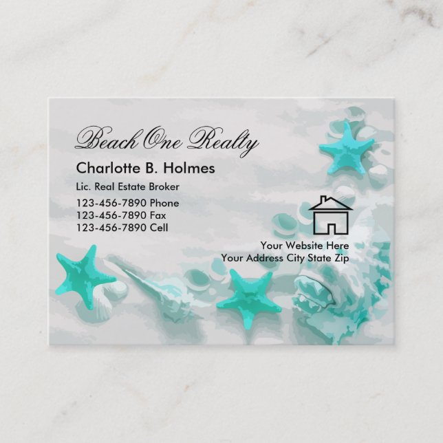 Beach Real Estate Business Cards (Front)