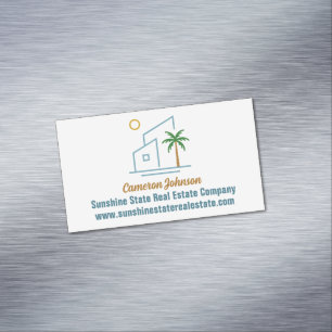 Beach Real Estate Company Coastal Realtor Magnetic Business Card