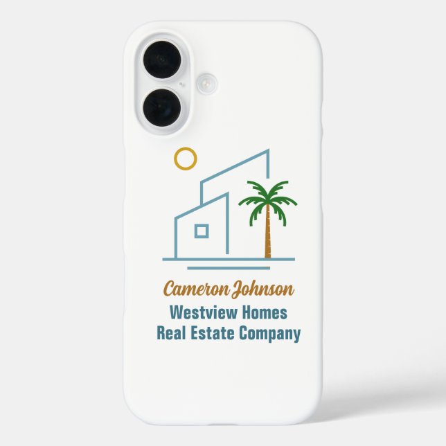 Beach Real Estate Company Custom Coastal Realtor Case-Mate iPhone Case (Back)