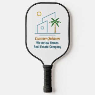 Beach Real Estate Company Custom Coastal Realtor Pickleball Paddle