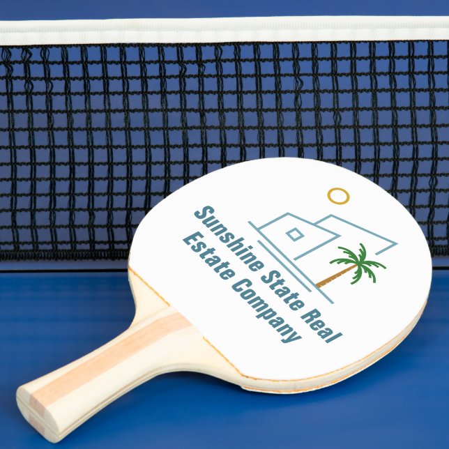 Beach Real Estate Company Custom Coastal Realtor Ping Pong Paddle (Insitu)