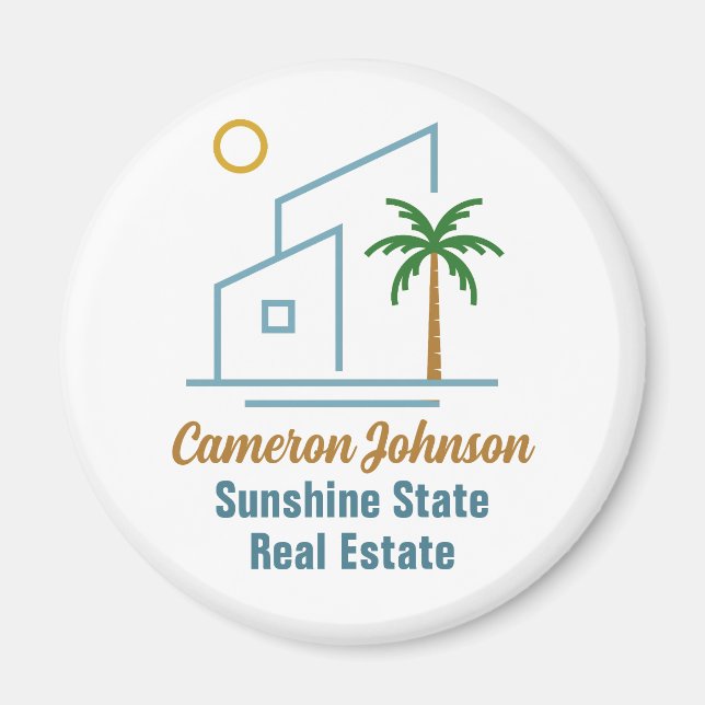 Beach Real Estate Company Cute Customisable Magnet (Front)
