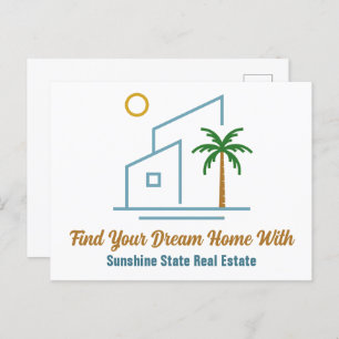 Beach Real Estate Company Cute Customizable Postcard