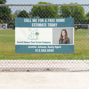 Beach Real Estate Company Marketing Coastal Blue Banner