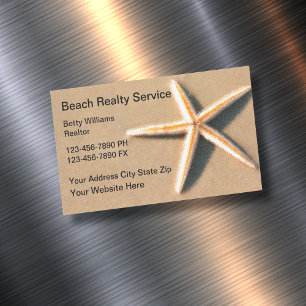 Beach Real Estate Starfish Design Magnetic Business Card