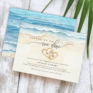 Beach Rehearsal Dinner Watercolor Ocean Invitation