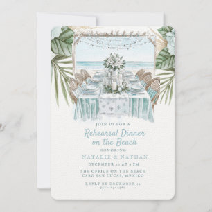 Beach Rehearsal Dinner Winter Wedding Invitation