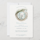 Beach Rehearsal Dinner | Winter Wedding Invitation<br><div class="desc">Invite your friends and family to your rehearsal dinner for your holiday beach wedding with this beautiful party invitation. This invitation has a watercolor image of an outdoor table at the beach with Christmas decorations. Colors used include,  slate blue,  forest green,  ivory and tan.  All text is editable.</div>