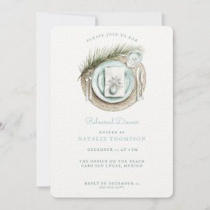 Beach Rehearsal Dinner   Winter Wedding Invitation