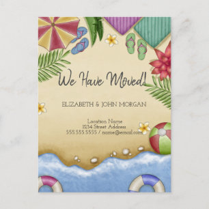  Beach Relax Moving Announcement  Postcard