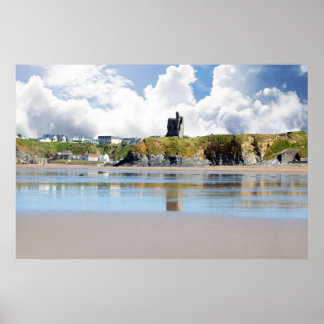 beach relections ruins poster