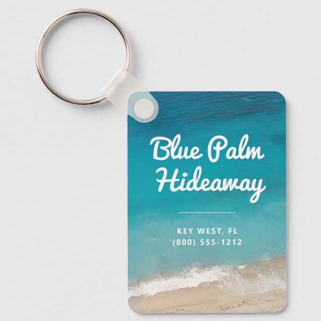 Beach Rental Retro Mod Custom Key Ring (Front)