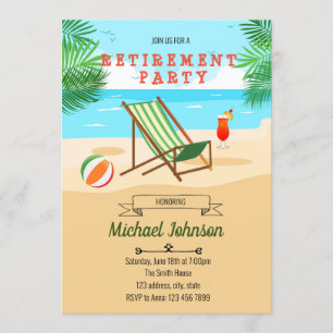 Beach retirement party invitation