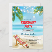 Beach retirement party invitation