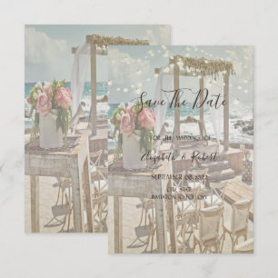 Beach Retro Arbor String Lights Save The Date
