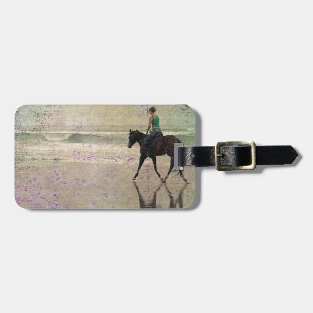 Beach Ride Digital Art Luggage Tag (Front Horizontal)