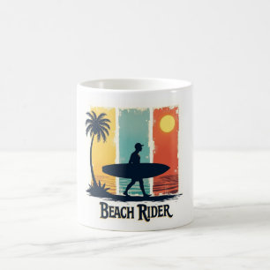 Beach Rider ☕ Retro Surfer Tropical Mug