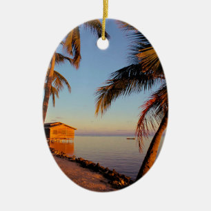 Beach Roatan Honduras Ceramic Tree Decoration
