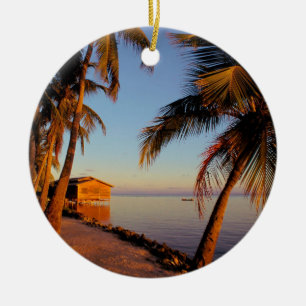 Beach Roatan Honduras Ceramic Tree Decoration