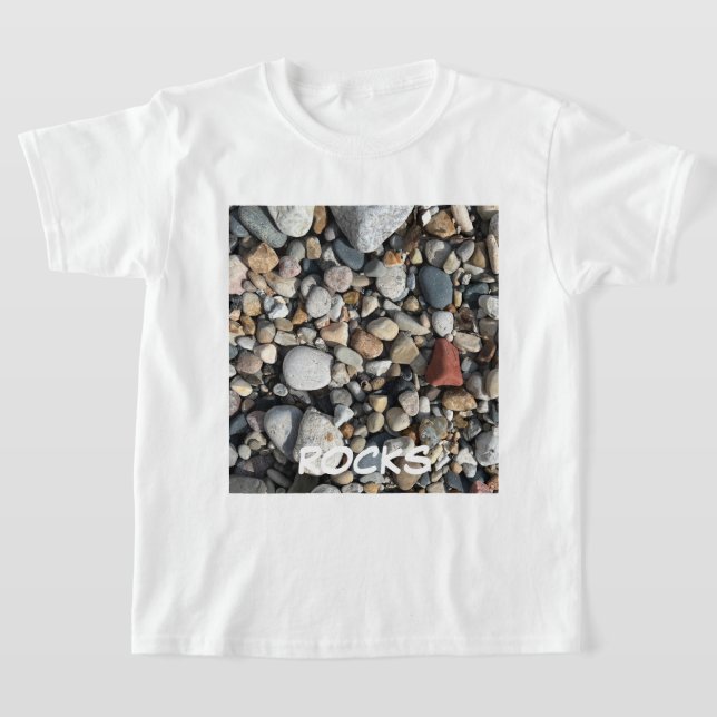 BEACH ROCKS PHOTO YOUTH KIDS CHILDS  T-Shirt (Laydown)
