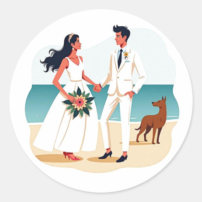 Beach Romance Sticker (Front)