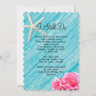 Beach Rose Vow Renewal Ceremony Invitation