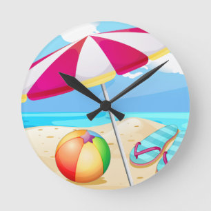 Beach Round Clock