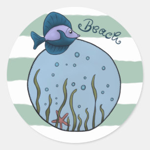 beach round sticker