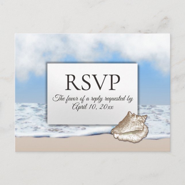 Beach RSVP with Menu Choices (Front)