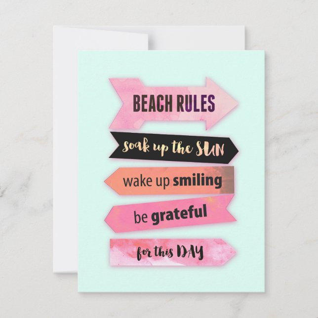 Beach Rules Holiday Card (Front)