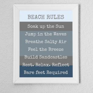 Beach Rules Modern Colorblock Poster