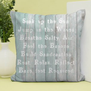 Beach Rules Rustic Cushion