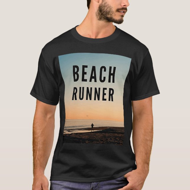 Beach Runner Running on the Beach T-Shirt (Front)