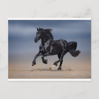 Beach running postcard