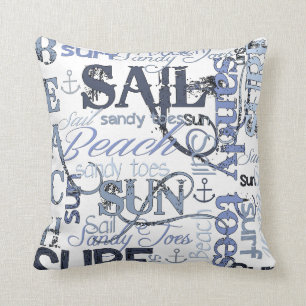 Beach Sail Sun Surf Pillow