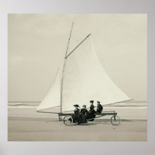 Beach Sailing in Ormond Florida 1900 Poster