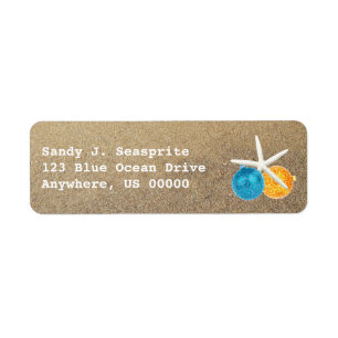 Beach Sand and Ornaments Return Address Labels