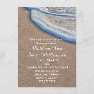 Beach Sand and Sea Foam Wedding Engagement Party Invitation