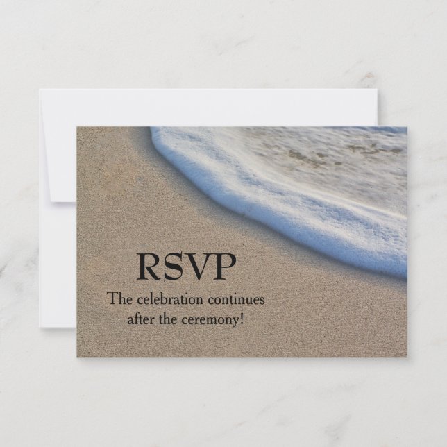 Beach Sand and Sea Foam Wedding RSVP (Front)